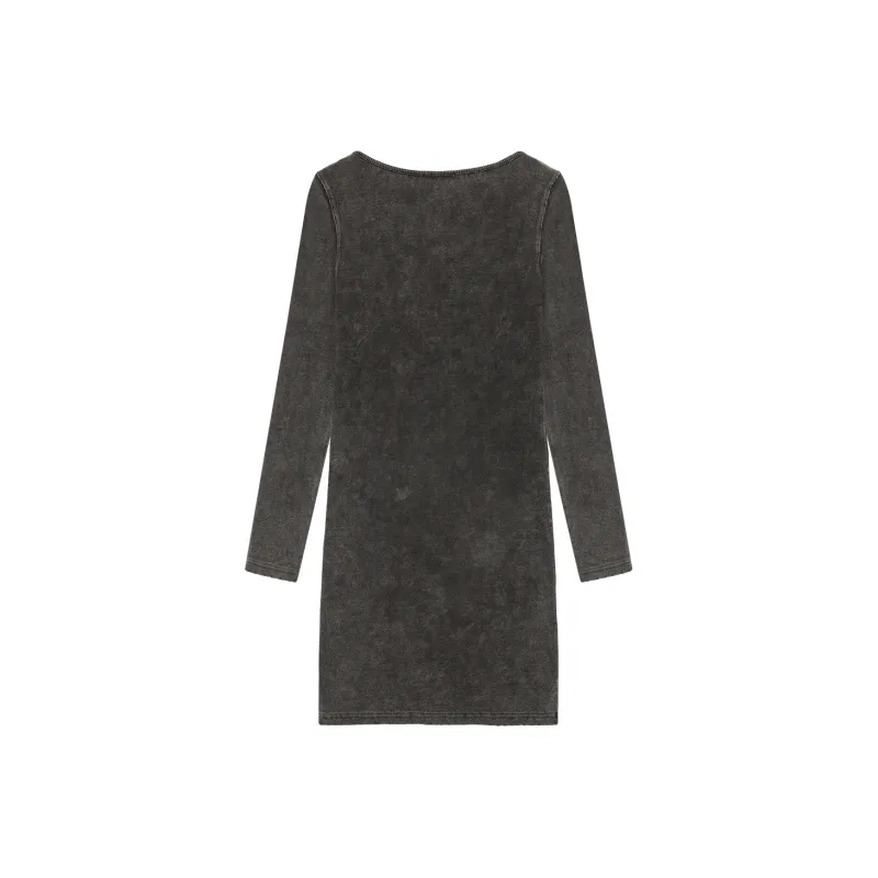 CHUU Long Sleeved Dresses Women's Black Gray-1