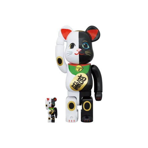 BE@RBRICK Maneki Neko Invitation Black X Fortune White