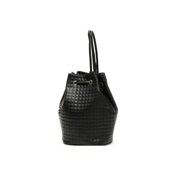 CELINE Calfskin Bucket Bag Backpack Small Size Women's Black