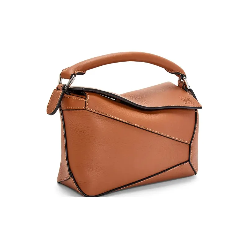 LOEWE Puzzle Cow Leather Handbag, Shoulder Bag, Crossbody Bag Mini Women's Tan-2