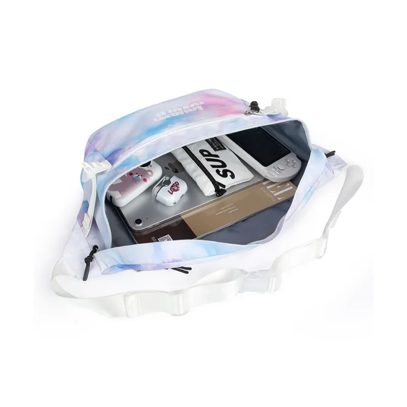 LOVERPUSS Polyester Crossbody Bag Sling Bag Fanny Pack Regular Unisex Dazzling Color White-4