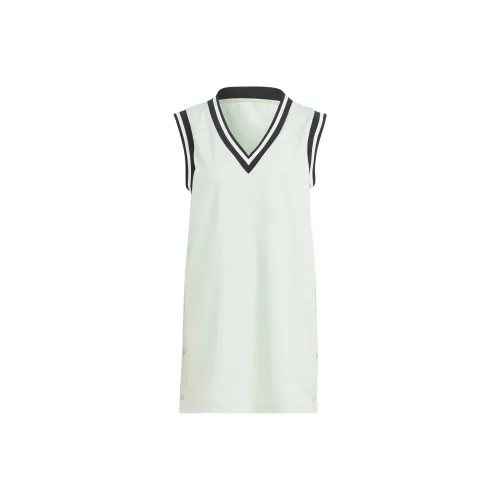 Adidas Originals Sleeveless Dresses Women's Linen Green