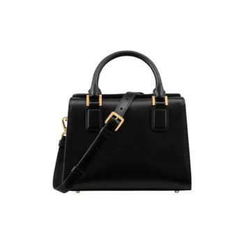 DIOR Calfskin Boston Bag, Shoulder Bag, Crossbody Bag, Handbag Small Size Women's Black