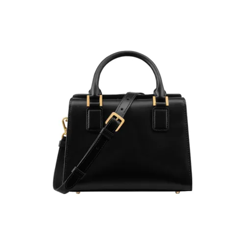 DIOR Calfskin Boston Bag, Shoulder Bag, Crossbody Bag, Handbag Small Size Women's Black