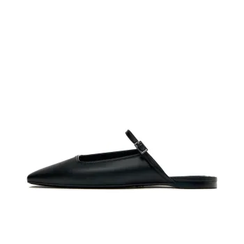 ZARA Rubber Sole Wrap-toe Slippers Women's Black