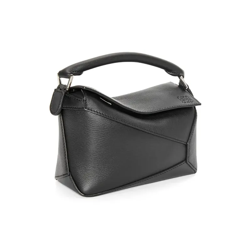 LOEWE Puzzle Cow Leather Handbag, Shoulder Bag, Crossbody Bag Mini Women's Black-2