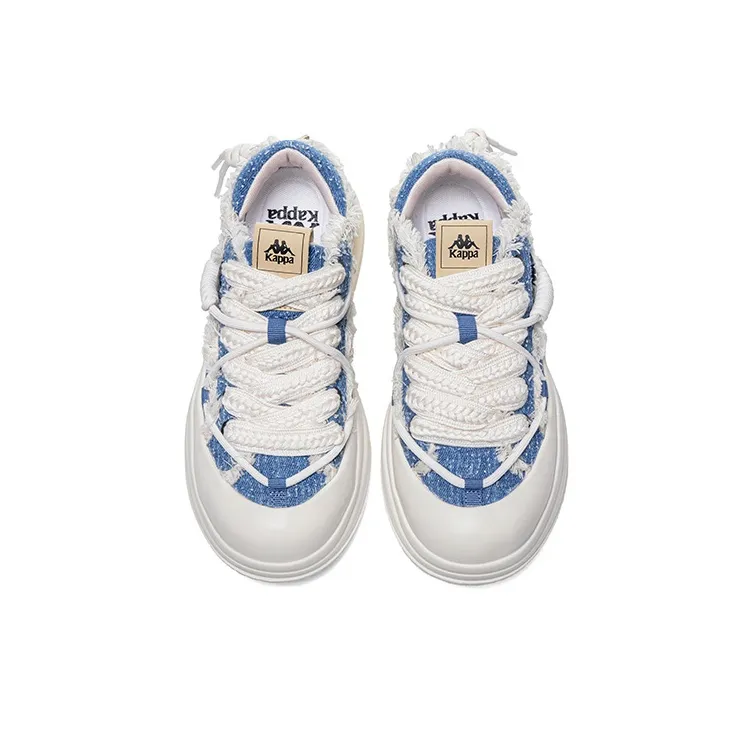 Kappa Anti Slip Wear Resistant Low Top Skateboard Shoes Women's Dusty Blue Gray-3