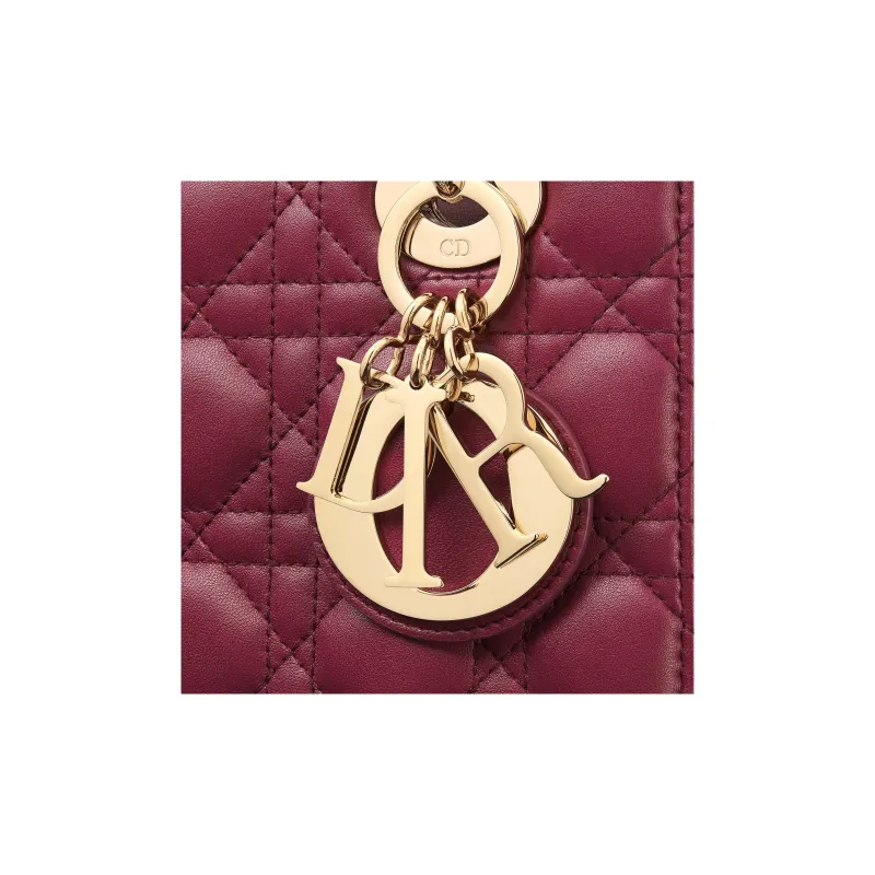 DIOR Lady DiorMy ABCDior Lambskin Shoulder Bag Crossbody Bag Handbag Small Size Women's Dark Purple Red-4