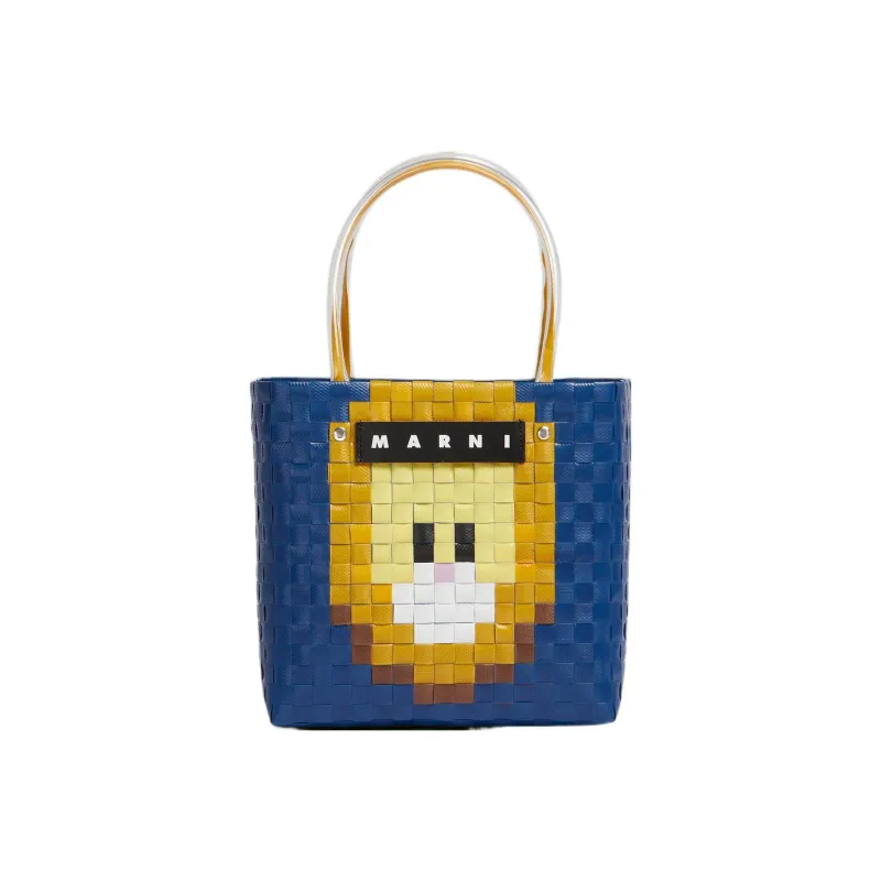 MARNI Basket Series Polypropylene Basket Bag Handbag Small Size Women's Blue-0
