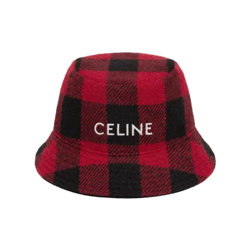 CELINE Bucket Hats Unisex Black/Red-0