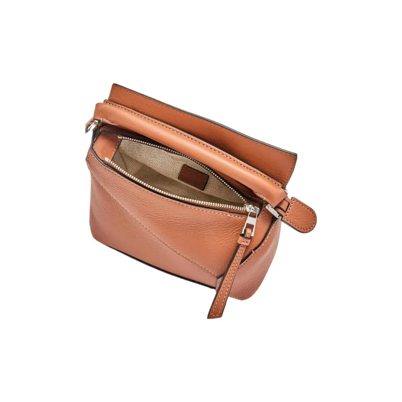 LOEWE Puzzle Cow Leather Handbag, Shoulder Bag, Crossbody Bag Mini Women's Tan-5