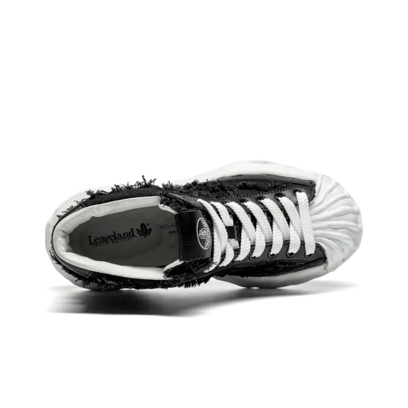 LEAVELAND Height Increasing Mid-Top Skateboard Shoes Unisex-3