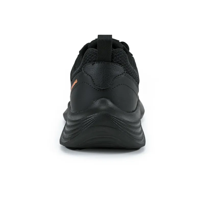 QIAODAN Breathable And Lightweight Low Top Casual Running Shoes Men's Black Orange-4