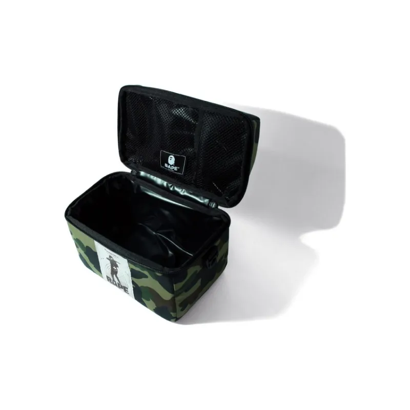 A BATHING APE Polyamide Small Square Bag, Crossbody, One Shoulder Handbag Regular Unisex Green/Yellow-3