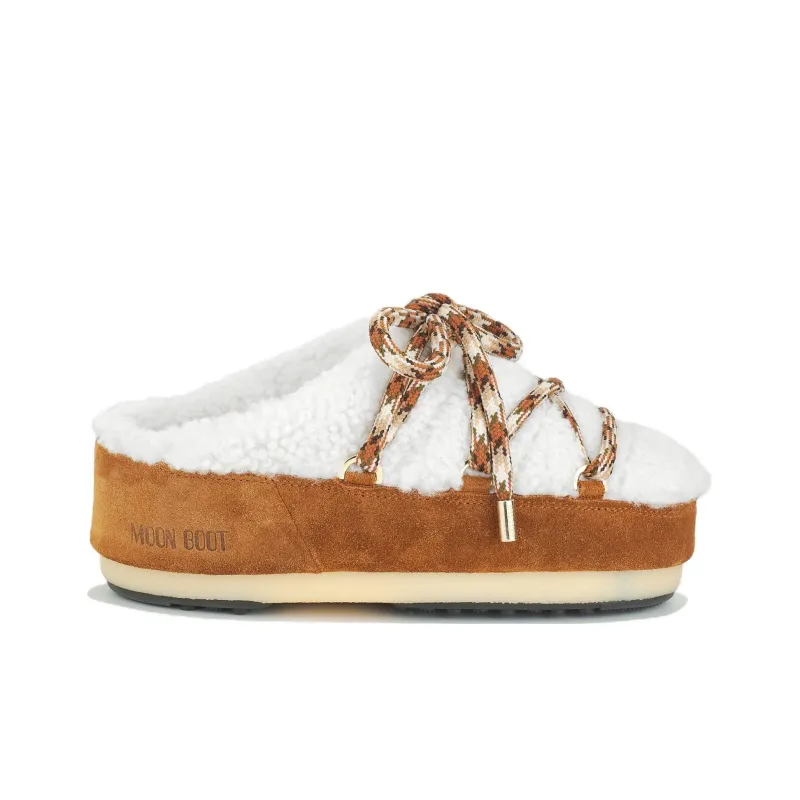 Moon Boot Faux-shearling Lace-up Mules-1