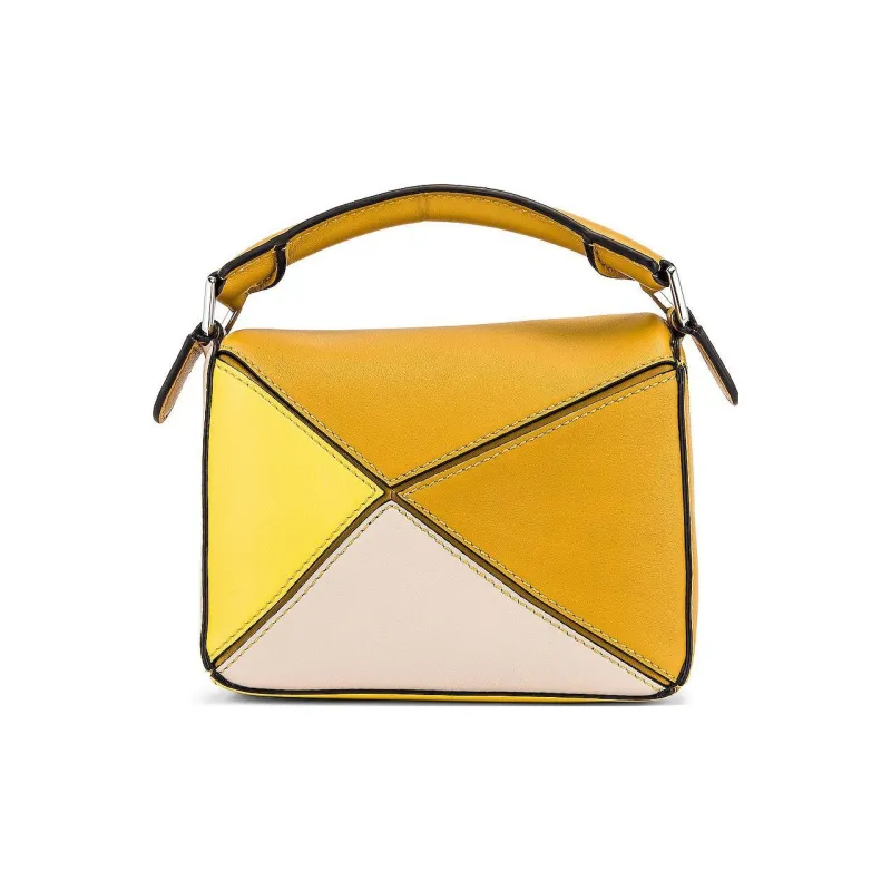 LOEWE Puzzle Classic Calfskin Handbag Shoulder Bag Crossbody Bag Mini Women's Ochre/Yellow-2