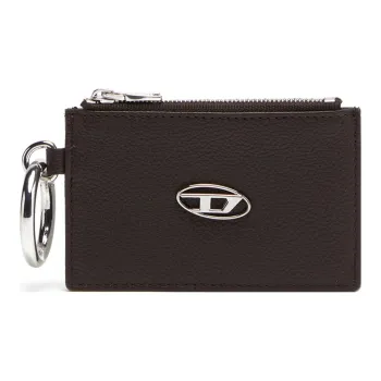 DIESEL Cow Leather Coin Purse, Card Holder Unisex Brown