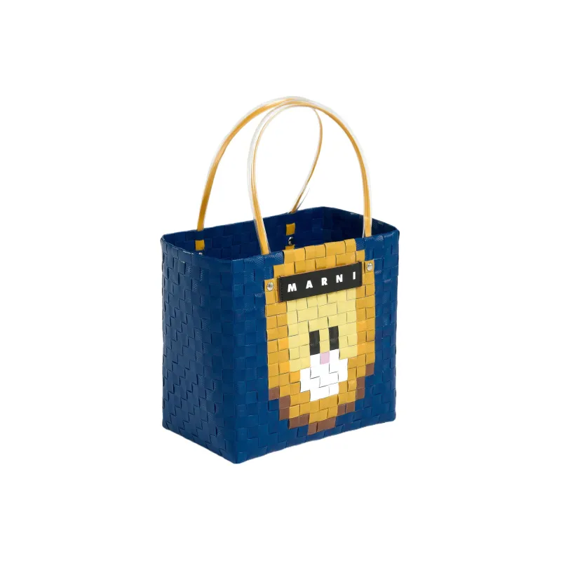 MARNI Basket Series Polypropylene Basket Bag Handbag Small Size Women's Blue-3