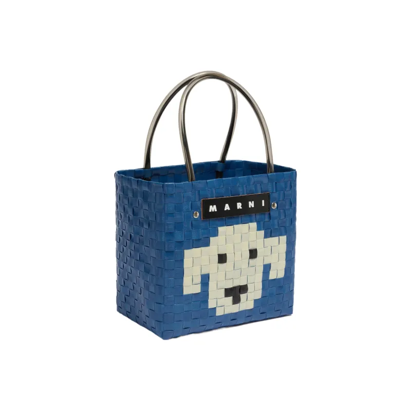MARNI Basket Series Polypropylene Basket Bag Handbag Small Size Women's Blue-3