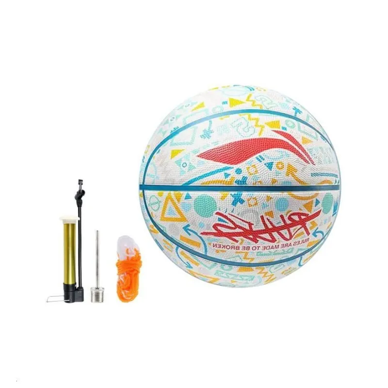 LiNing Rubber Basketball Ecru Size 7 Training Unisex-2