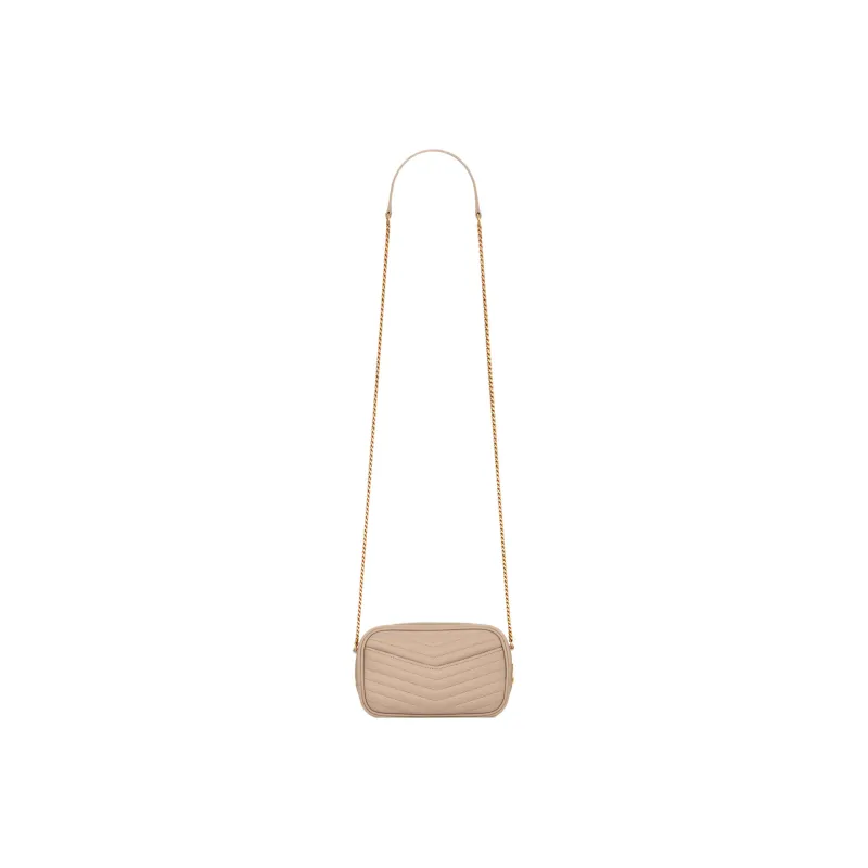 SAINT LAURENT LOU Quilting Bright Calfskin Camera Bag, Crossbody Bag, Shoulder Bag Women's Dark Beige-2