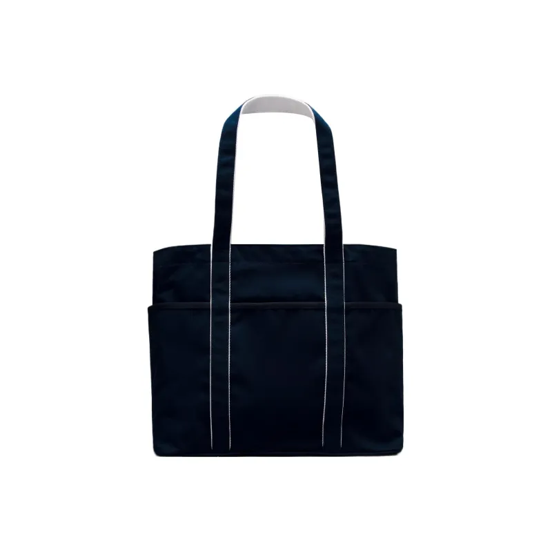 Lululemon Cotton Blend Canvas Bag, Tote Bag, Shopping Bag, Shoulder Bag, Handbag Women's Dark Blue White Dot-1