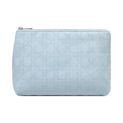 DIOR Cotton Canvas Clutch Women's Sky Blue