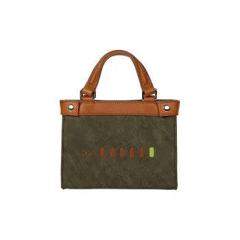 IRIDESCENCE Canvas With Leather Spy Bag Tote Handbag Crossbody Bag Small Size Women's Jasper
