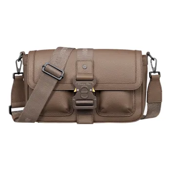 DIOR Hit The Road Grained Calfskin Shoulder Bag, Crossbody Bag Regular Men's Khaki