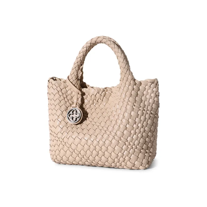 CASSILE Cow Leather Tote Bag Shopping Bag Basket Bag Handbag Large Size Women's Dusty Pink/Light Gray-1