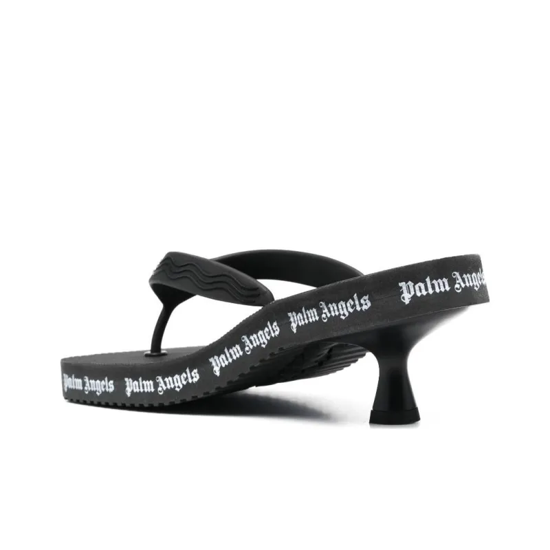 PALM ANGELS Logo print Heeled Flip Flops-2
