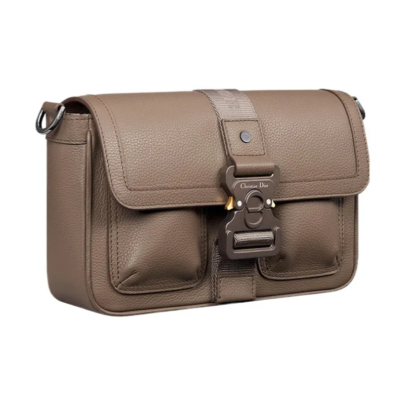 DIOR Hit The Road Grained Calfskin Shoulder Bag, Crossbody Bag Regular Men's Khaki-1