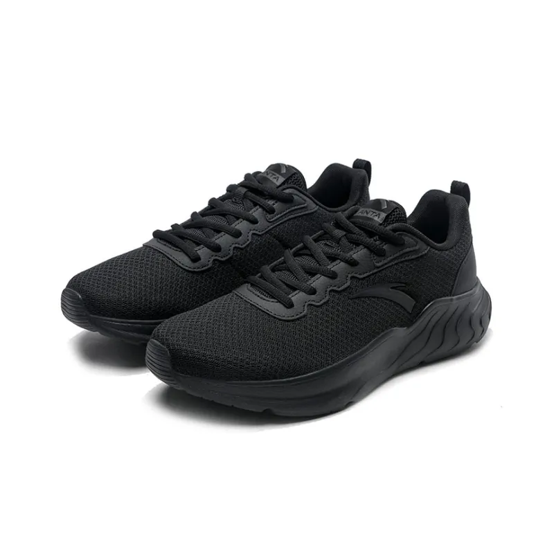 Anta Running Collection Anti Slip Wear Resistant Low Top Running Shoes Men's Black-2