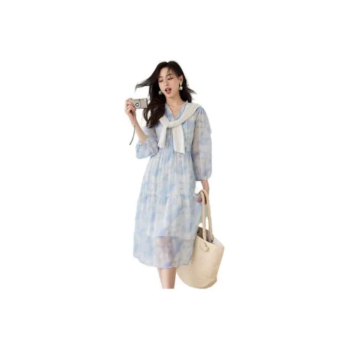 Pumpkin Valley Long-Sleeved Dresses Women's Gentle Breeze Cloud Blue