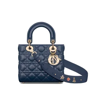 DIOR Lady DiorMy ABCDior Lambskin Shoulder Bag Crossbody Bag Handbag Small Size Women's Deep Sea Blue