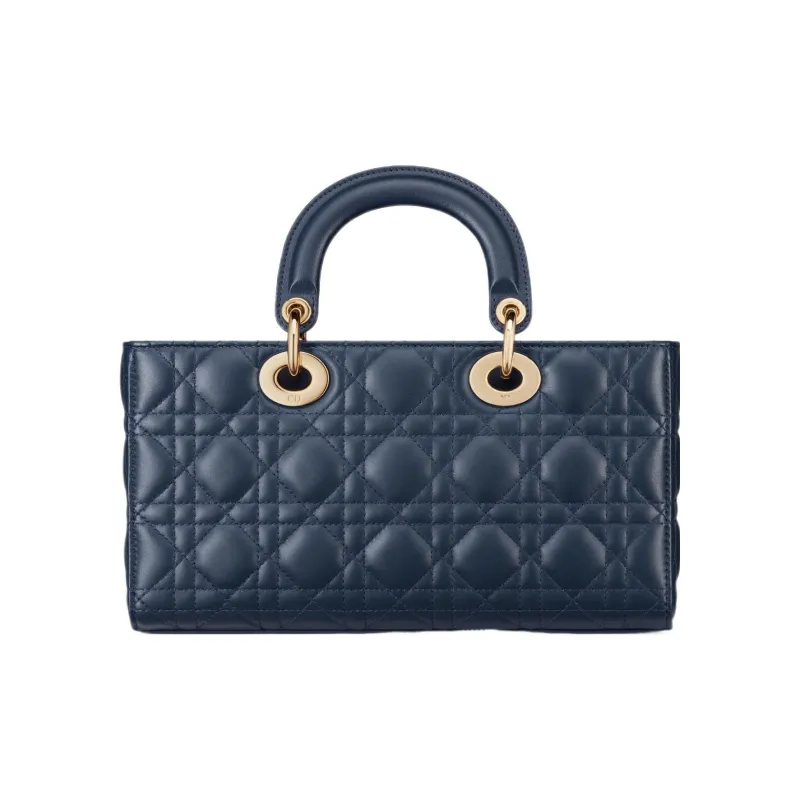DIOR Lady D JOY Lambskin Shoulder Bag, Crossbody Bag, Handbag Medium Size Women's Deep Sea Blue-2