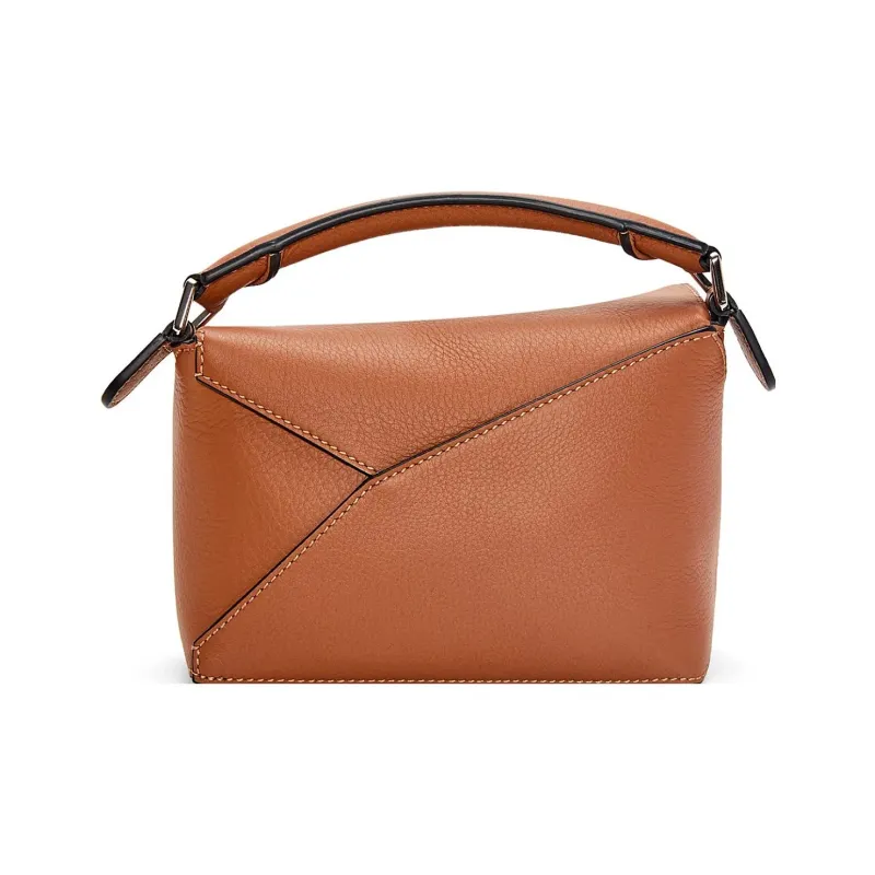LOEWE Puzzle Cow Leather Handbag, Shoulder Bag, Crossbody Bag Mini Women's Tan-4