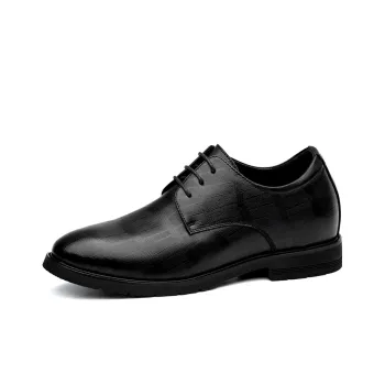 SULEGAO Dress Shoes Men Low Top Black