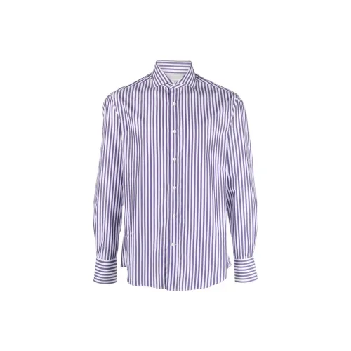 Brunello Cucinelli Striped Long-sleeve Cotton Shirt