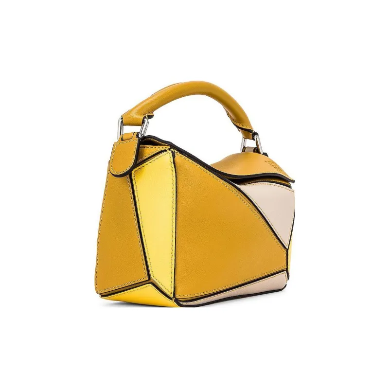 LOEWE Puzzle Classic Calfskin Handbag Shoulder Bag Crossbody Bag Mini Women's Ochre/Yellow-1