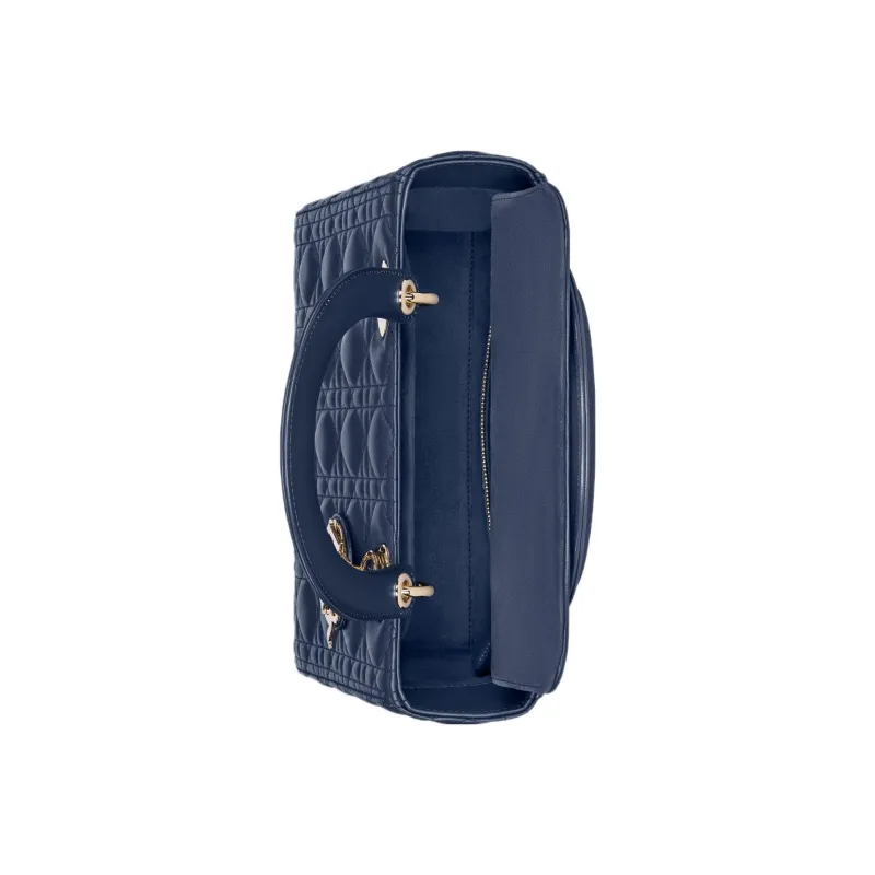 DIOR Lady Dior Sheepskin Dior Bag Shoulder Bag Crossbody Bag Handbag Medium Size Women's Deep Sea Blue-4