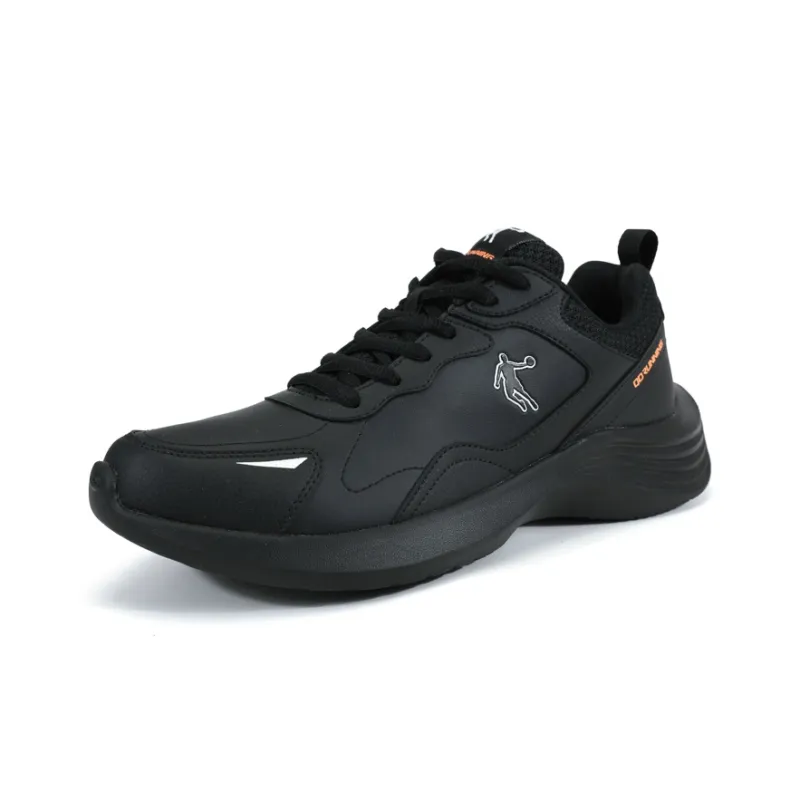 QIAODAN Breathable And Lightweight Low Top Casual Running Shoes Men's Black Orange-2