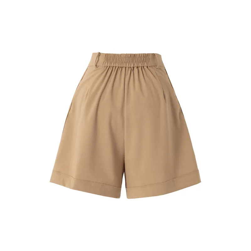 SOON FLOWER Casual Shorts Women's Khaki-1