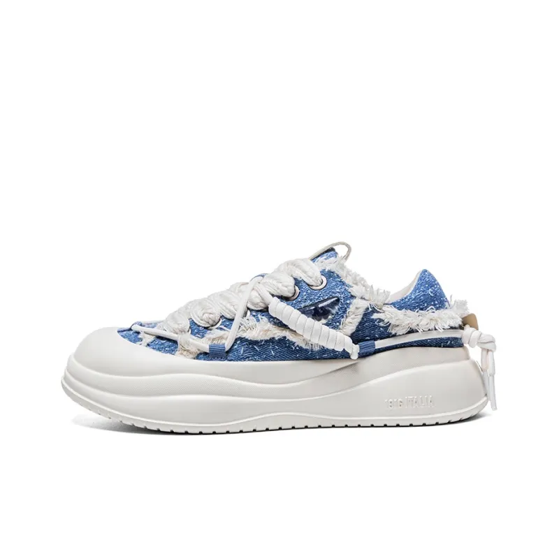 Kappa Anti Slip Wear Resistant Low Top Skateboard Shoes Women's Dusty Blue Gray-0