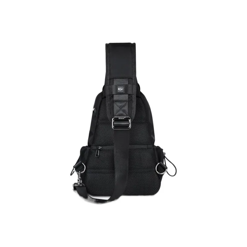 BJIAX Nylon Shoulder Bag Crossbody Bag Backpack Sling Bag Fanny Pack Medium Size Unisex Black-3