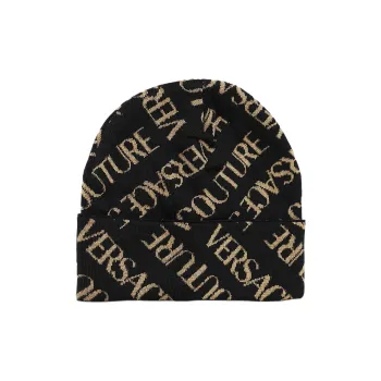 VERSACE Wool Knit Scarves Men's Black
