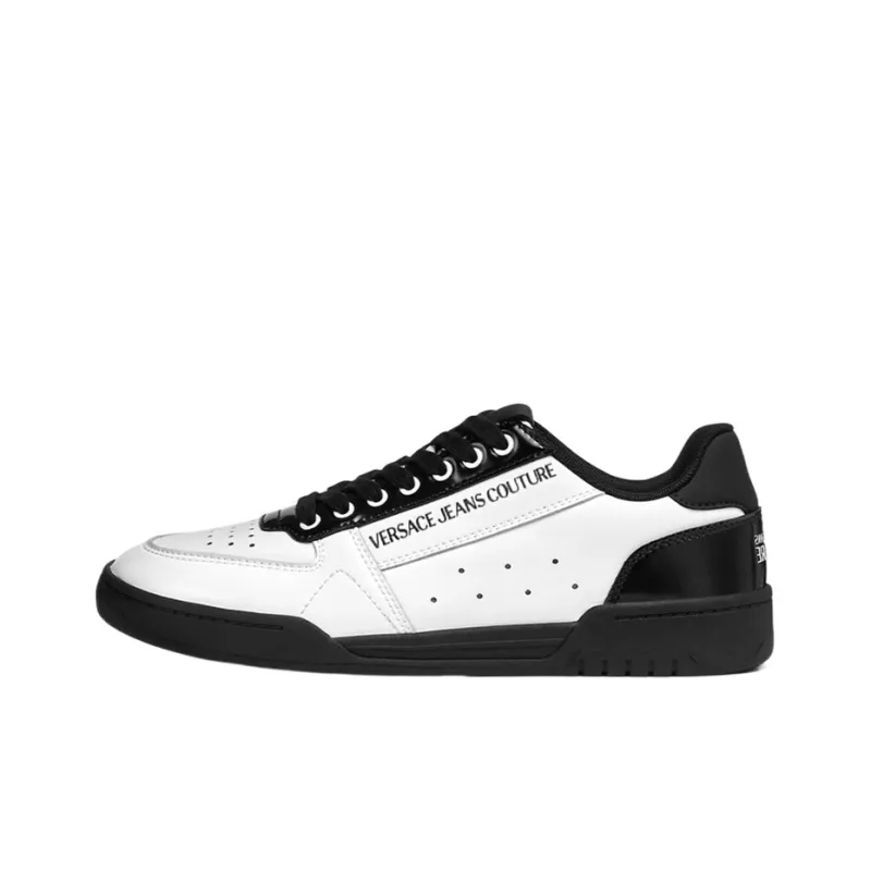 VERSACE JEANS Couture Low Top Skateboard Shoes Men's White Black-0
