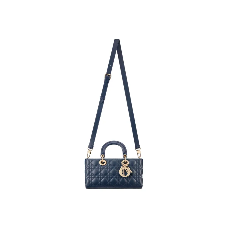 DIOR Lady D JOY Lambskin Shoulder Bag, Crossbody Bag, Handbag Medium Size Women's Deep Sea Blue-4