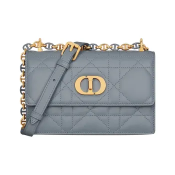 DIOR Caro Lambskin Crossbody Bag Shoulder Bag Mini Women's Cloud Blue