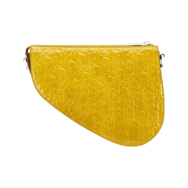 DIOR Oblique Gravity Leather Saddle Bag Handbag, Shoulder Bag Men's Yellow-2